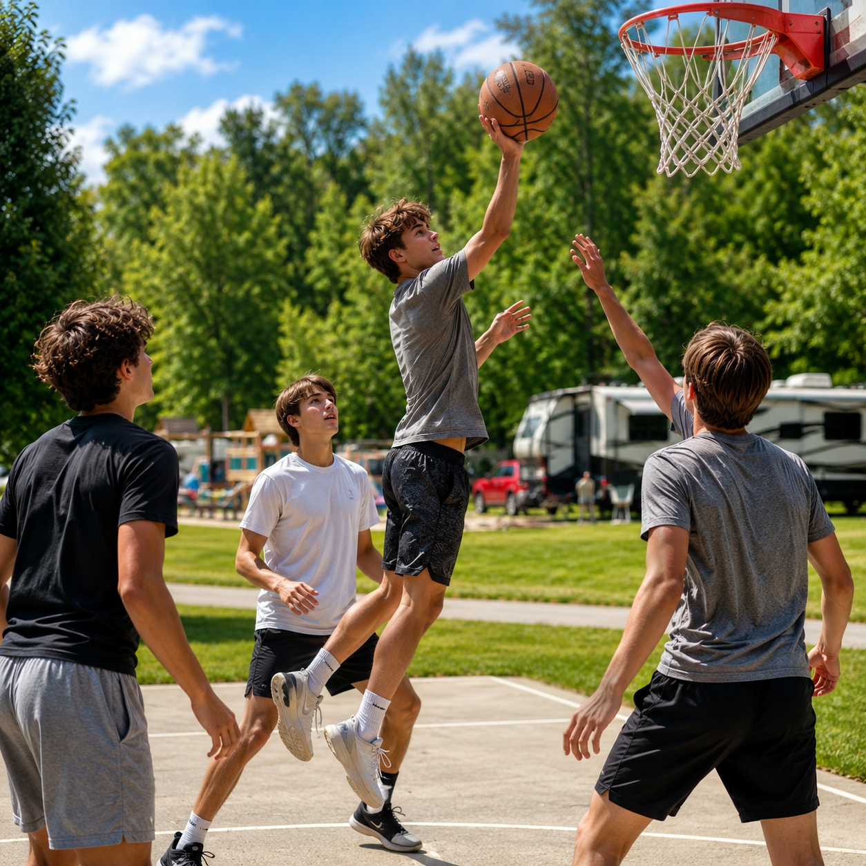 Basketball court at the campground